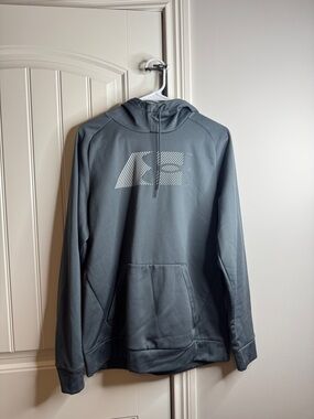 Under Armour Gray Pullover Hoodie with White Logo